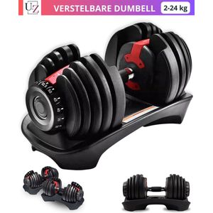 PH Fitness Verstelbare Dumbbell 24KG - PRIJS PER STUK - Verstelbare Smart Dumbells - Gewichtenset voor Home Gym - Adjustable Dumbbells van 2,5kg tot 24 kg - Complete Set van 15 Dumbbells in één!