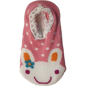 Antislip sokjes - veilig - leren lopen - baby - kinderen - konijntje - fuchia -9-15 cm -6-12 maand