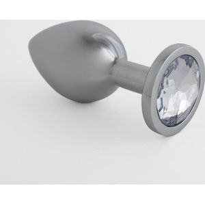Buttplug Zilver Metaal Large met Zilver Diamant - Sex Toys voor Koppels - Mannen - Vrouwen - Anaal plug Zwart