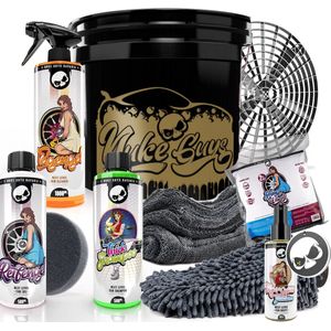 Nuke Guys Professional wasstraatset voor optimale handwas: Nuke Guys 3.5GAL wasemmer + vuilinzet, dikke shampoo, velgenreiniger, bandengel, glanzende wielen microvezelset, applicatorpad. Nu met 100 ml langwerkende car scent met hanger