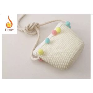 Fiory Schoudertas Kinderen | Kleine schoudertas| Schoudertas| beige met gekleurde bolletjes|  14 cm x 11 cm x 6 cm