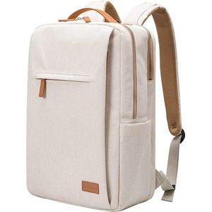 Rugzak voor heren - 19 liter - laptop, zakelijk, duurzame tas, werk, vrije tijd, waterdicht, reizen, mannen en vrouwen, school, studenten, dames, voor in de stad, computertas - Beige