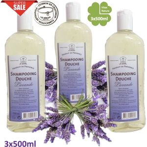 Echte LAVENDEL shampoo douche 3x500ml VOORDEEL pakket. Biologisch ecologisch. Le Serail. HEERLIJK GEURENDE Originele Marseille zeep.