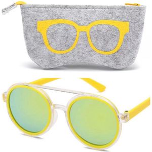 Kinderzonnebril + Etui - Vanaf 3 jaar - Gepolariseerd Glas - Spiegelend - Zonnebrillen - Hip - Kinder Zonnebril - UV400 Bescherming - Zonnebril Geel