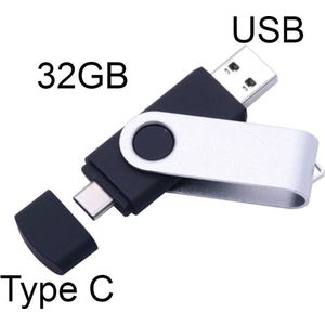 2 Stuks USB-C USB 3.0 Stick - 2 in 1 - Geheugen stick - Flash Drive - 32GB - Voor USB type C devices - Memory Stick - Opslag