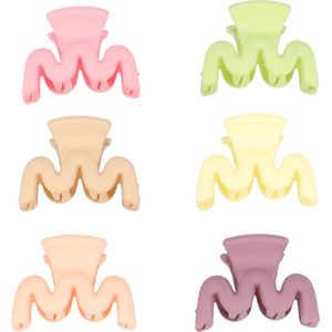 Haarsoires Haarspeld Haarklemmen 2,5cm – Klein Wavevorm – Naturel Kleuren – Set van 6 - Haarclip Klem - Hair Claw - voor Opsteken Haar - Hair Clip - Decoratieve Haaraccessoire