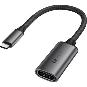 UNIEAN USB-C naar HDMI 2.0 Adapter - 4K Ultra HD 60Hz - HDMI Switch - 4 Keer Scherper - Converter - Aluminium Behuizing - 20cm - voor Laptop, Computer, Telefoon, Tablet - van Apple, HP, Asus, Lenovo, Dell, Acer, Microsoft, Samsung, MSI, Medion, PEAQ