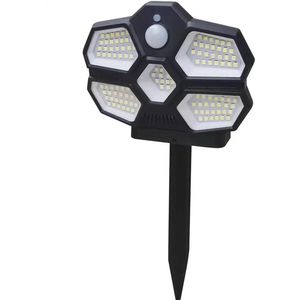 Buitenverlichting op Zonne Energie – Solar Buitenbeveiligingslamp – Dag Nacht Sensor – 124 LEDS – Zwart