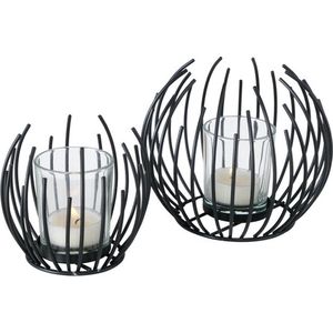 Industriële Windlicht - Sfeerlicht - Sfeerverlichting - Lantaarn - Tafeldecoratie - Woonaccessoires - Kaarshouder - Industrieel Windlicht - Decoratie set - Kerst - Kaarsen - Windlichten - Lampionnen - Woning inrichting - Kandelaars - Waxinelichtjes