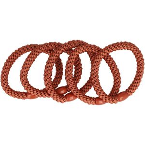 Haarsoires Haarelastieken basic - Hair Tie - Bruin - Set van 5 - Eenvoudige Haar Elastieken voor Dagelijks Gebruik