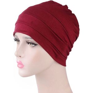 Tulband - Head wrap - Chemo muts – Haarband Damesmutsen - Tulband cap - Hoofddeksel – Beanie - Hoofddoek - Muts - Rood - Hijab - Slaapmuts - Hoofdwear  – Haarverzorging