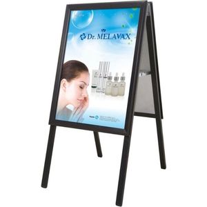 Stoepbord extra stevig A2 32mm Zwart | Aluminium | 91cm x 46,3cm x 70cm (H x B x D) | Zwart | 100% waterdicht