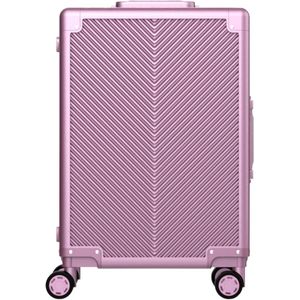 Licenty Handbagage Koffer Roze - Reiskoffer - Handbagage Koffer - Aluminium Koffer - Reiskoffer met wielen - TSA Kofferslot