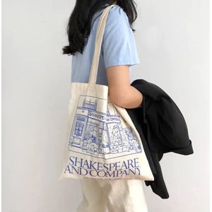 TOTE BAG - Shakespeare Bedrukte Draagtas - Dames Canvas Schoudertas - Boekentas Voor Meisjes - Draagtas - Polyester - Duurzaam - Praktisch - Stijlvol - Om Aan De Schouder Te Hangen - Boodschappentas