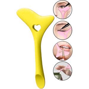 Ludoris Eyeliner Tool - Oogpotlood Hulpmiddel & Siliconen Stencils - Mascara Applicator Make-up Beauty Tool - Geel
