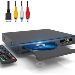 DVD Speler met HDMI - DVD Speler - DVD Speler HDMI - DVD Speler Laptop - Zwart - 1920x1080 - Inclusief HDMI Kabel - Met afstandsbediening - DVD en CD speler - Compact