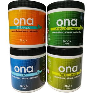 ONA Block - 4 x 175 Gram - Luchtverfrisser - Geurneutralisator - Vernietiger van geuren