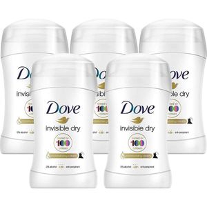 Dove Invisible Dry Deodorant Vrouw - Anti Transpirant Deodorant Stick met 0% Alcohol en 48 Uur Zweetbescherming - Bestverkochte Deo - 5 Stuks