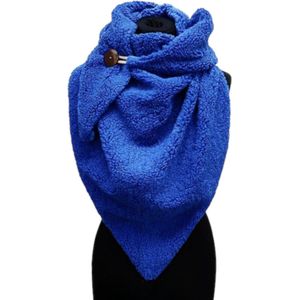Driehoekige Sjaal - Teddy - Dikke Kwaliteit - Kobaltblauw - 160 x 80 cm (2322#)