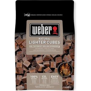 Weber Aanmaakblokjes | Gemakkelijk Aan Te Steken | 100% Natuurlijke Aanmaakblokjes | Multipack Voor De Houtskoolbarbecue | 48 Stuks | Snel & Gemakkelijk | Milieubewust & CO2 Neutraal