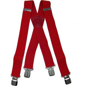 Bretels Rood - 4 Clips - Met extra stevige, sterke en brede klem die niet losschieten!