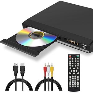 DVD Speler met HDMI - DVD Speler - DVD Speler HDMI - DVD Speler Laptop - Zwart - 1080P - Inclusief HDMI Kabel - Met afstandsbediening - DVD en CD speler - Compact