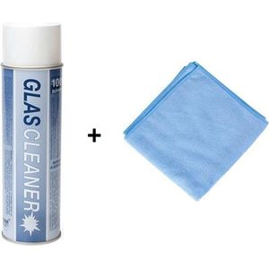 Pieterman - Glascleaner - glasreiniger - 100% zuivere lucht + Microvezeldoek - Schoonmaakdoeken - 1 stuks - Microvezeldoekjes - Microvezel doek