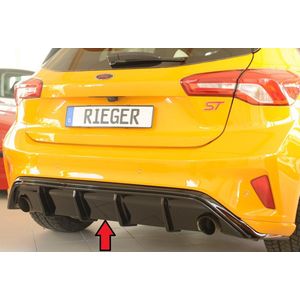 RIEGER - FORD FOCUS 4 HATCH + ST - RIEGER PERFORMANCE DIFFUSER ST & ST LINE TWIN EXHAUST - GLOSS BLACK - 83mm ORIGINAL TIPS