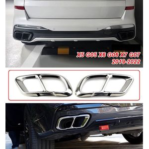 Geschikt voor Bmw X5 G05 X6 G06 X7 G07 Chrome uitlaat trim tip decoratie lijsten Styling Sierstuk M