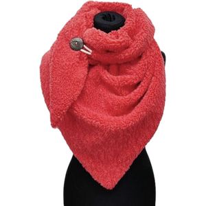 Driehoekige Sjaal - Teddy - Dikke Kwaliteit - Rood - 160 x 80 cm (2322#)