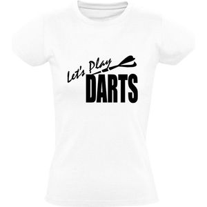 Let's Play Darts Dames T-shirt - bar - kroeg - sport - darten - shirt