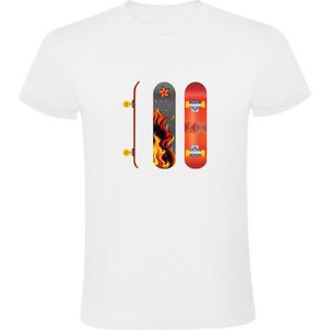 Skateboard vuur Dames T-shirt | sport | skaten | halfpipe | Wit