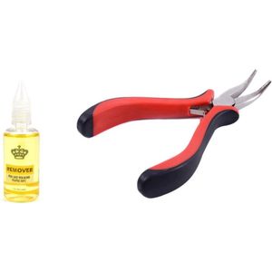 Combi-set Hair Extension Remover + Verwijder/plaatsing tang | Verwijdervloeistof | Extension Gereedschap | Verwijdering Extensions | Extension Remover | Lijm Verwijder Vloeistof en tang |Extension Tools