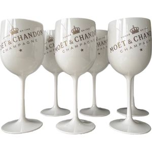 Moët & Chandon Ice - 12 stuks Champagne Glazen (Wit) - Acryl