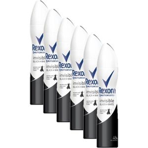 Rexona Invisible Black & White Diamond XL Deodorant Spray - 6 x 250  ml