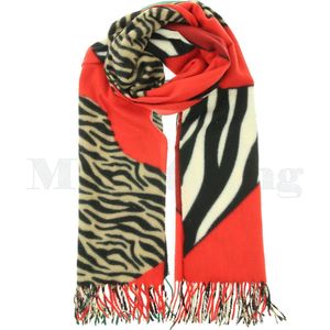Sjaal viscose wol Zebra Softy - Rood