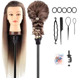 Equivera Oefenhoofd Kappershoofd - Oefenpop Kapper - Oefenhoofd Echt Haar - Human Hair - Oefenhoofd