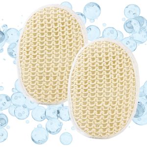 Badspons 2 stuks | Scrub spons | Douche spons | Dode huidcellen remover | Verwijderen van dode huidcellen | Exfolieren | Scrub gezicht | Scrub lichaam | Scrubspons 2stuks | Massagespons | Skincare