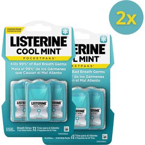 Listerine CoolMint Pocket Paks - Strips Tegen Slechte Adem - Geen Mondwater Nodig - Total Care- 6 Stuks
