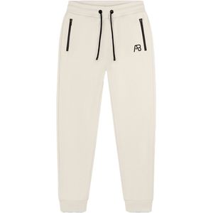 AB Lifestyle - Basic Jogger - Sportbroek - Wit - Katoenmix, Ritszakken, Elastische Tailleband