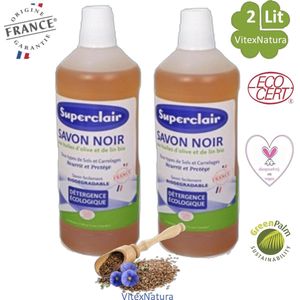 Natuurlijke vloeibare Franse Marseille zeep Noir 2 lit. Ecologisch multifunctioneel poetsmiddel