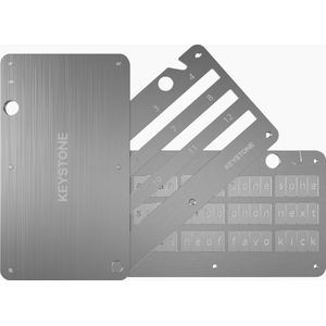 Keystone Tablet - Seed Phrase Protector - Back-Up - 12/24 woorden - Staal