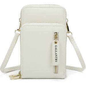 Gallantry - Crossbody - telefoontasje - portemonnee - Mobiele Telefoon - Smartphone - Wit