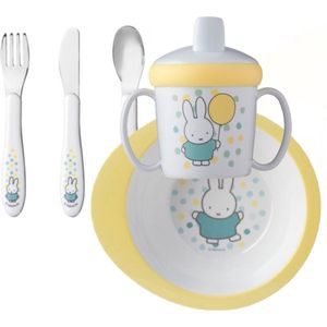 Nijntje servies - Kinder servies - Nijntje cadeaus - Baby cadeaus - Kinder cadeaus - Kleuter cadeaus - Melamine - Nijntje bestek , Kom en anti lek beker, Kinder beker, Kinder bestek, Morsvrije beker, Lekvrije drinkbeker, Drinkbeker voor kinderen