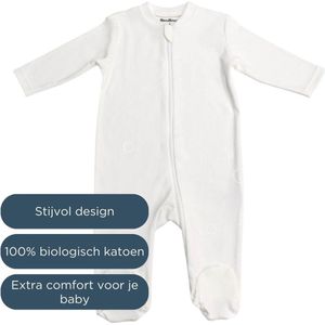 BonBini´s baby boxpakje - playsuit - White & Wonderfull - maat 80 - 100% organisch katoen - premium kwaliteit