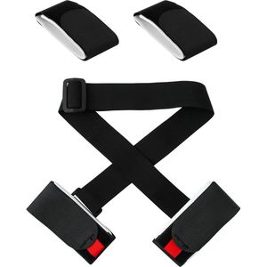 Luxe Skidrager - Verstelbaar - Klittenband - Zwart - Ski Draaggordel - Ski Draagband - Ski Accesoires