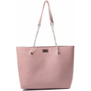 Luxe Handtas/Schoudertas/Shopper Dames  - met Ketting Band en Rits - Tassen  - Schoudertassen/Handtassen Vrouw - van Hoogwaardig PU Leer - Werktas  - Roze  44x35x10cm