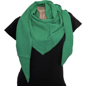 Lange Driehoekige Sjaal - Katoen - Groen - 180 x 70 cm (0446)