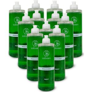 12 x Saboen Afwasmiddel | Voordeelverpakking afwasmiddel | 100% ecologisch en hygienisch afwasmiddel