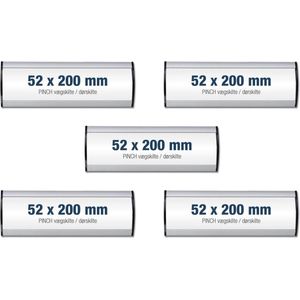 5 pack bewegwijzeringsborden/formaat 52x200mm/wegwijs bordjes/aluminium deurbordjes/naambordje kantoor/route bordje/aanwijs bordje/zelfklevend/verwijs bord/ informatie bord.